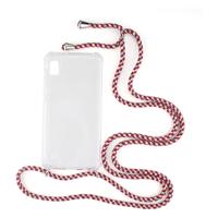 Shop4 - Samsung Galaxy A10 Hoesje - Zachte Back Case met Koord Multi Rood