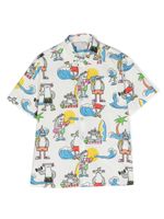 Stella McCartney Kids chemise en coton à imprimé requin - Blanc