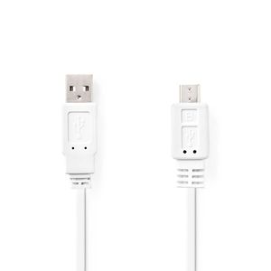 Nedis USB-Kabel | USB-A Male naar USB Micro-B Male | 480 Mbps | 1 m | 1 stuks - CCGP60410WT10 CCGP60410WT10