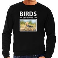 Hop foto sweater zwart voor heren - birds of the world cadeau trui vogels liefhebber 2XL  -