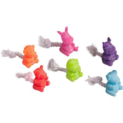 Hondenspeelgoed Vinyl Diertje met Touw - 9,5 cm 9.5 x 4 x 5 cm Flamingo Multicolor
