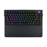 ASUS ROG Azoth Extreme draadloos mechanisch gamingtoetsenbord - 75% TKL, aluminium chassis, koolstofvezelplaat, verstelbare pakkingbevestiging, kleur OLED-touchscreen, ROG NX Sneeuw Lineaire