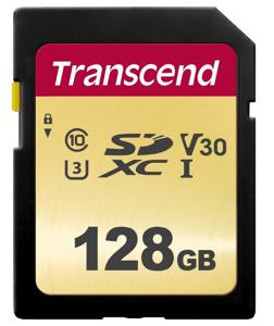 Transcend Premium 500S SDXC-kaart 128 GB Class 10, UHS-I, UHS-Class 3, v30 Video Speed Class