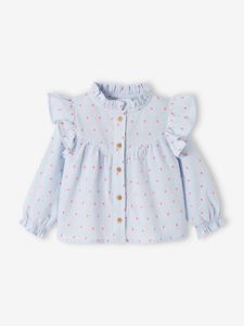 Babyblouse met ruches hemelsblauw