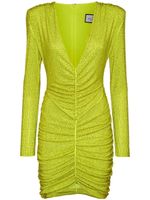 Philipp Plein rhinestone-embellished ruched mini dress - Jaune - thumbnail