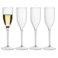 Duni Champagneglas Elegance - 4x - onbreekbaar kunststof - 130 ml - vaatwasser bestendig