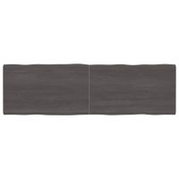 Tafelblad natuurlijke rand 200x60x6 cm eikenhout donkergrijs