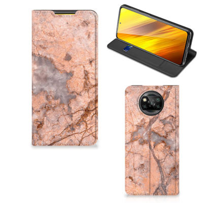 Xiaomi Poco X3 Pro | Poco X3 Standcase Marmer Oranje Xiaomi Poco X3 Pro | Poco X3 Standcase Marmer Oranje