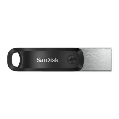 SanDisk iXpand™ Flash Drive Go USB-stick smartphone/tablet Zwart, Zilver 128 GB USB 3.2 Gen 1 (USB 3.0), Apple Lightning