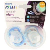 Philips Avent Fopspeen Air Night Boy 2 Stuks +6m