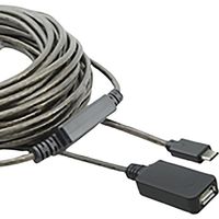 Renkforce USB-kabel USB 2.0 USB-C stekker, USB-A bus 10.00 m Zwart Actief met signaalversterking, Vergulde steekcontacten RF-5067256 - thumbnail