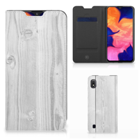 Samsung Galaxy A10 Book Wallet Case White Wood