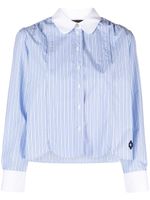 Maje embroidered-logo cotton shirt - Bleu