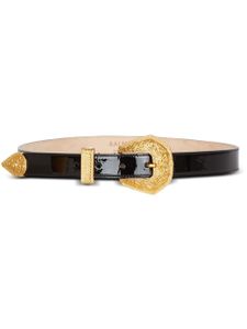 Balmain ceinture Western en cuir verni - Noir