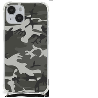 iPhone 14 Plus Doorzichtige Silicone Hoesje Army Light - thumbnail