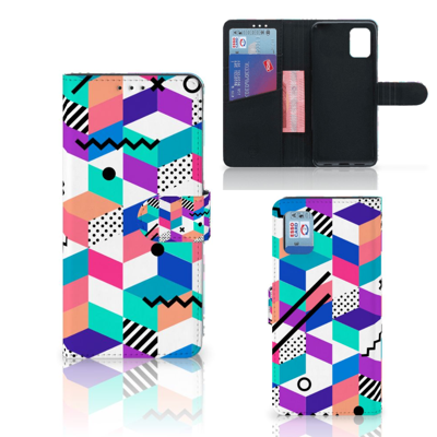 Samsung Galaxy A31 Book Case Blokken Kleurrijk