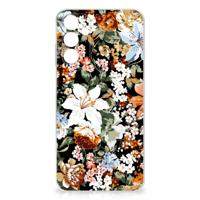 TPU Case voor Samsung Galaxy A15 Dark Flowers - thumbnail