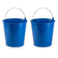 5x stuks blauwe schoonmaakemmer/huishoudemmer 15 liter 32 x 31 cm