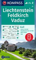 Wandelkaart 21 Liechtenstein - Feldkirch - Vaduz | Kompass - thumbnail