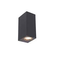QAZQA - Modern Smart wandlamp grijs van kunststof Incl. 2 Wifi GU10 - Baleno | Buitenverlichting - Kunststof Rechthoekig - GU10 Geschikt voor LED - Max. 2 x 5 Watt