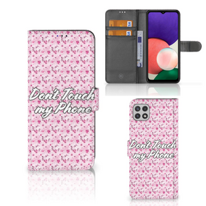 Samsung Galaxy A22 5G Portemonnee Hoesje Flowers Pink DTMP