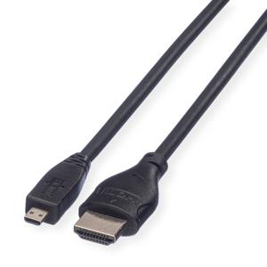 ROLINE HDMI High Speed Kabel met Ethernet, HDMI M - Micro HDMI M, 2 m