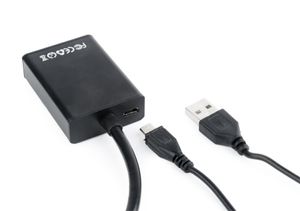 Gembird A-VGA-HDMI-01 video kabel adapter 0,15 m HDMI 19 pin Zwart