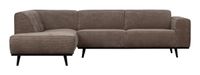 BePureHome Hoekbank Statement Rib - Bruin