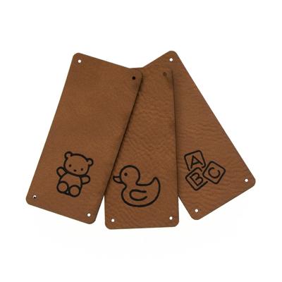 Leren Vouw Label 'Baby Speelgoed' 30x65mm set van 3 stuks Leren Vouw Label 'Baby Speelgoed' 30x65mm set van 3 stuks