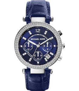 Horlogeband Michael Kors MK2384 Leder Blauw 21mm