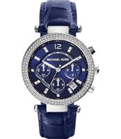 Horlogeband Michael Kors MK2384 Leder Blauw 21mm - thumbnail