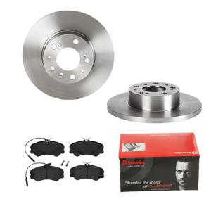 Remmenset, remschijf BREMBO, Remschijftype: Massief, Inbouwplaats: Vooras, u.a. für Citroën, Peugeot, Fiat