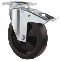 BS Rollen Zwenkwiel | wiel d. 125 mm draagvermogen 150 kg | met totale rem van massief rubber | 115x85 mm | 1 stuk - LS420.B60.125 LS420.B60.125