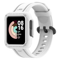 By Qubix - Siliconen sportband met case - Wit - Xiaomi Redmi Watch 2 (Lite)