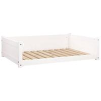 vidaXL Hondenmand 95,5x65,5x28 cm massief grenenhout wit, hondenbed, puppybed, hondenbedden, puppymand, huisdierenmand, puppymanden, puppybedden