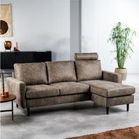 Haluta - Hoekbank Emma - 204 x 133 x 82 cm - Taupe - Rechts