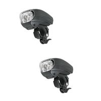 2x Fietskoplampen / voorlichten zwart LED fietsverlichting - thumbnail