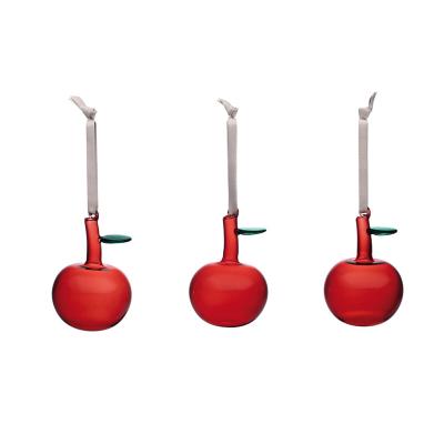 Iittala Oiva Toikka Glazen appel ornament, per 3 Iittala Oiva Toikka Glazen appel ornament, per 3