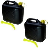 2x Jerrycans 5 liter zwart voor brandstof - thumbnail