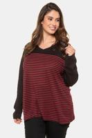 Ulla Popken Shirt, classic, V-hals, lange mouwen - Grote Maten