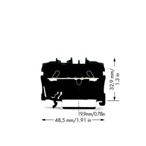 WAGO 2002-1205 Doorgangsklem 5.20 mm Spanveer Zwart 100 stuk(s)