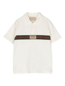 Gucci Kids polo rayé Web en coton - Tons neutres