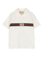 Gucci Kids Web-stripe cotton polo shirt - Tons neutres - thumbnail