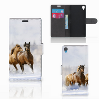 Sony Xperia Z3 Telefoonhoesje met Pasjes Paarden - thumbnail