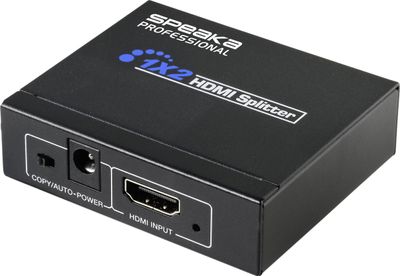 SpeaKa Professional SP-HDS-110 1 + 2 poorten HDMI-splitter 3840 x 2160 Pixel Zwart