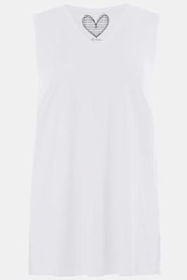 Ulla Popken Top, relaxed, V-hals, brede bandjes zijsplitten - Grote Maten