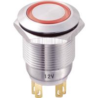 TRU COMPONENTS TC-8831256 LAS1-GQ-11E/R/12V Vandalismebestendige drukschakelaar 250 V/AC 5 A 1x uit/(aan) Moment Rood IP65 1 stuk(s) - thumbnail