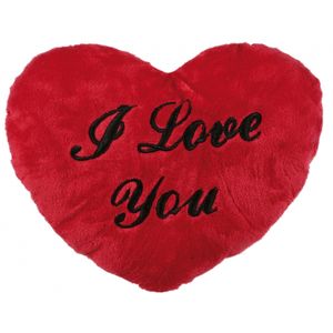 Rood I Love You kussen 35 cm