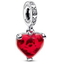 Pandora Disney 792522C01 Hangbedel Mickey & Minnie Mouse Kiss Red Murano zilver-zirconia-glas wit-rood