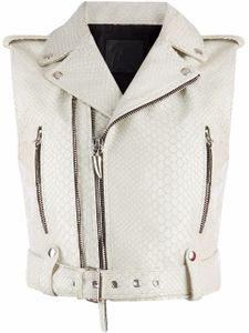 Giuseppe Zanotti veste de moto Amelia sans manches - Blanc